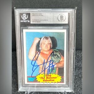 1985 Topps WWF Pro Wrestling Stars Greg Valentine Signed BAS Auto WWE NWA